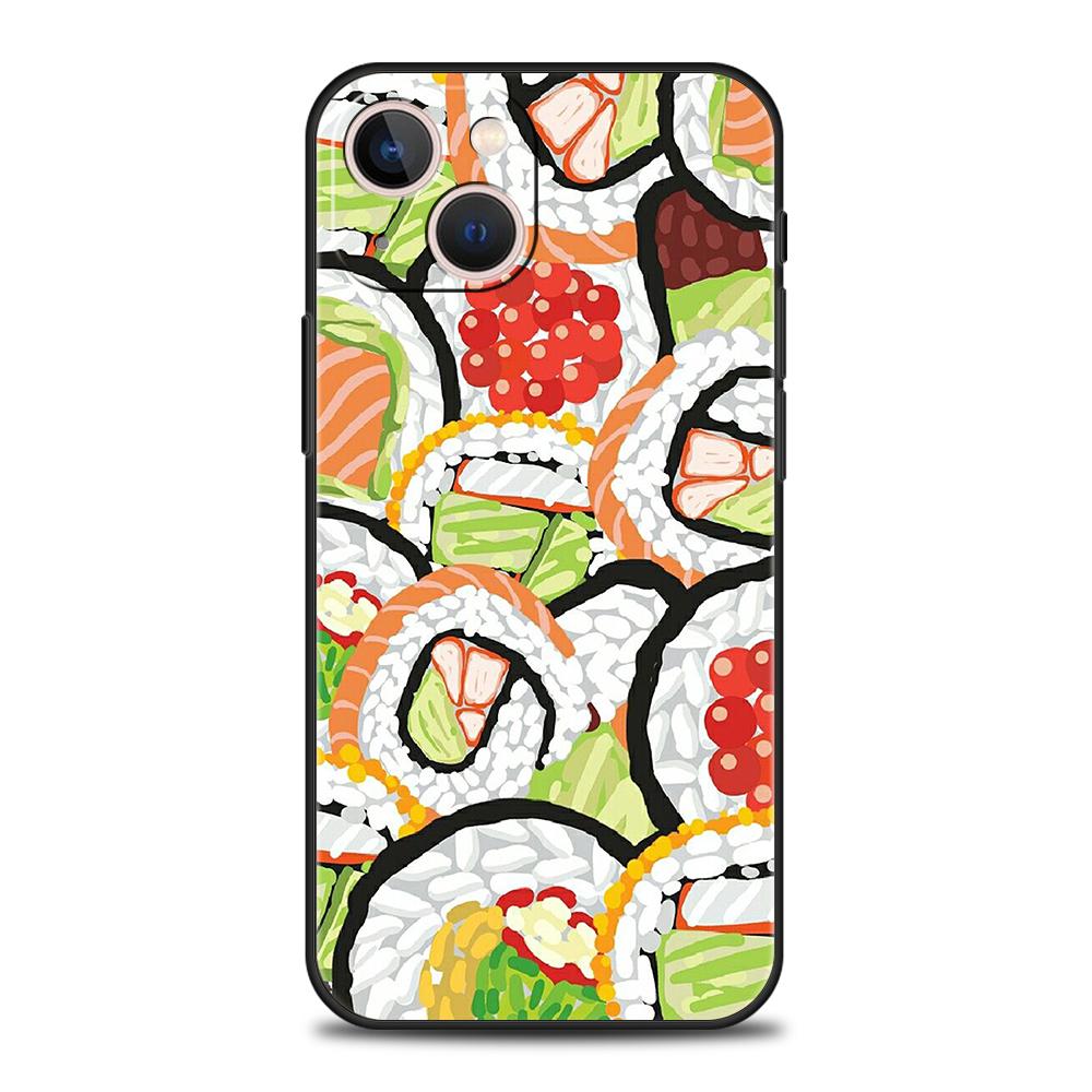 Luxury TPU Soft Phone Case For iPhone 17 Air 16E 16 11 15 14 Pro MAX 12 13 7 8 Plus X XR XS SE 2022 Cover Cute Cartoon Sushi