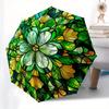 Stained Glass Window Panel - Floral Design for Home Decor (Circular) Umbrella, Christmas Gift Y103