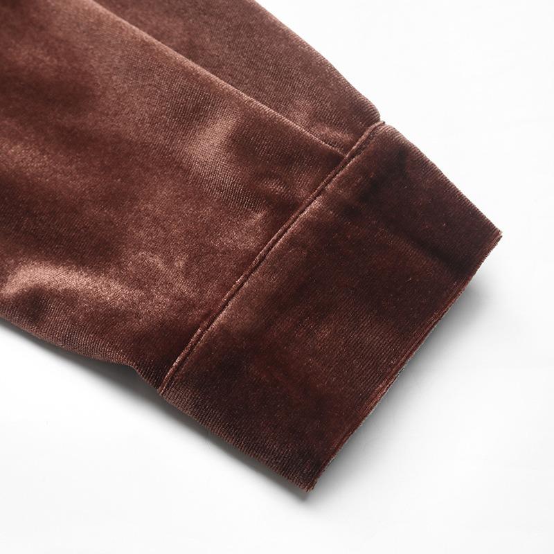 YYFS Damenmode, lässig, Frühling und Herbst, einfarbig, langärmelig, Polo-Ausschnitt, Blusen und Hemden