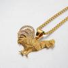 Collana Ciondolo Gallo Gallico Punk Iced Out Colore Oro Acciaio Inossidabile Animale Collare Per Uomo/Donna Gioiello Francese