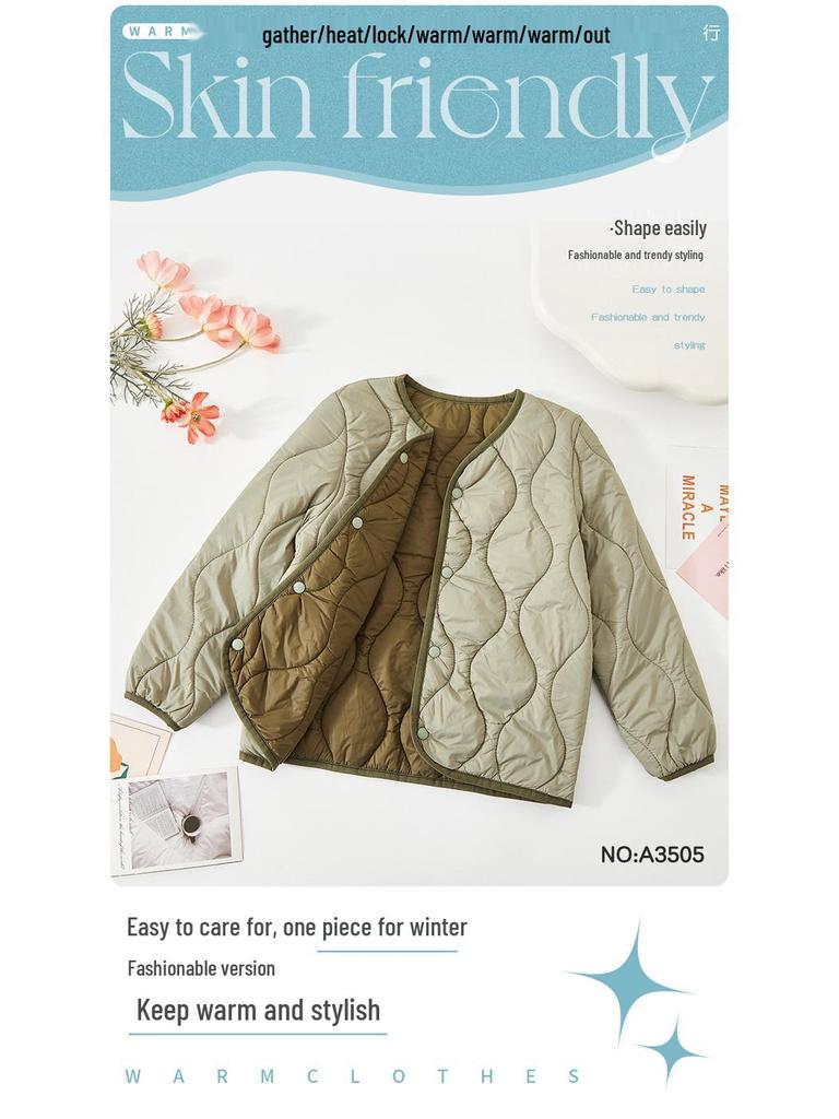 Dziecięca ocieplana kurtka wełniano-puchowa: Ciepły, z długim rękawem mundurek dla chłopców i dziewcząt