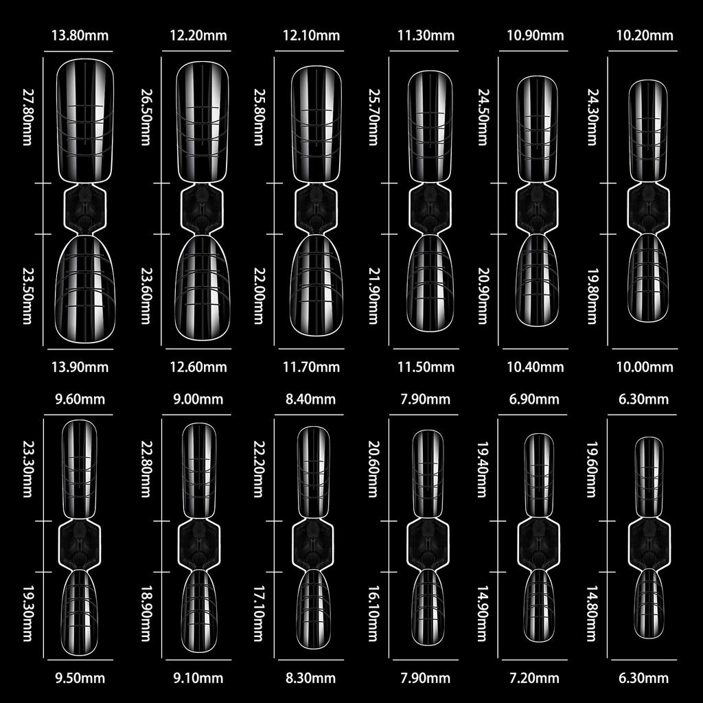 120 Stück 2-in-1 Nagelform Nagelverlängerungswerkzeug Papierloser Halter mit Skala Nagelform