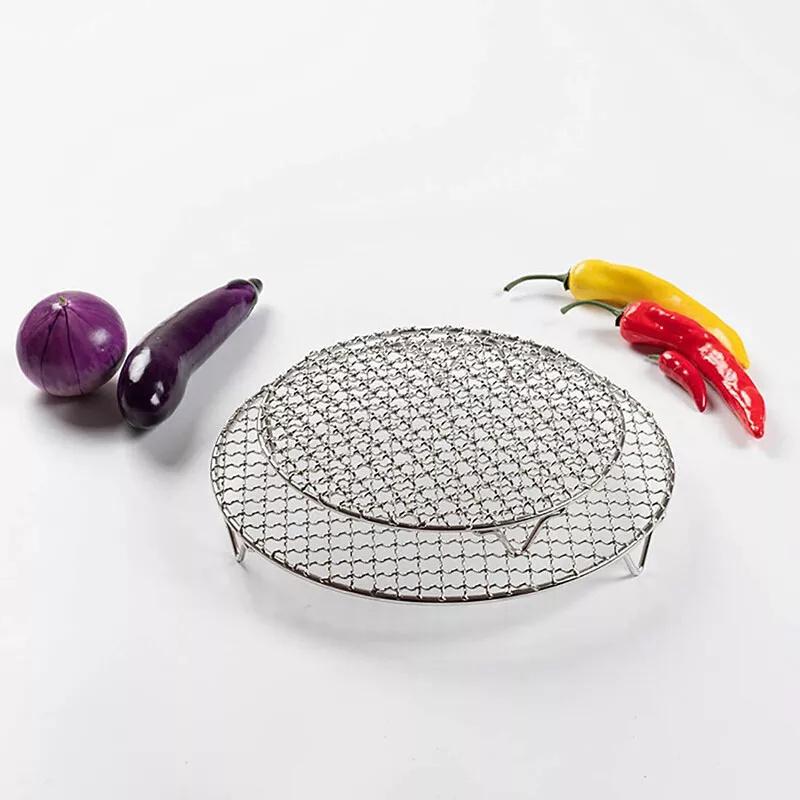 Stainless Steel Round Bbq Net Grill Mesh Roast Nets Bacon Grill Tool Iron Nets Non-Stick Bbq Mat Grid Outdoor Barbecue Accessory