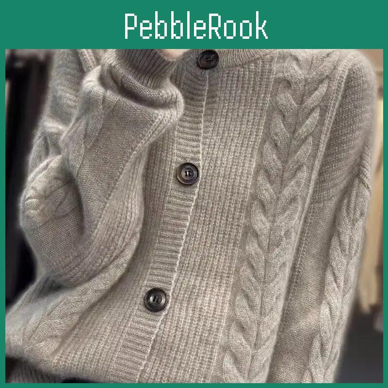Vintage Western Autumnwinter Sweater Cardigan Style Solid Casual Relaxed Long Sleeve Wool Knitted Cardigan Coat Women