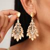 Court Style Diamond-set Hollow Water Drop Silver Needle Earrings Retro Exquisite Earrings