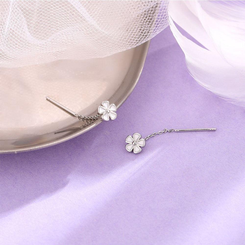 Advanced Sense Long Tassel  Earrings Elegant Floret Ear Studs  Valentine's Day
