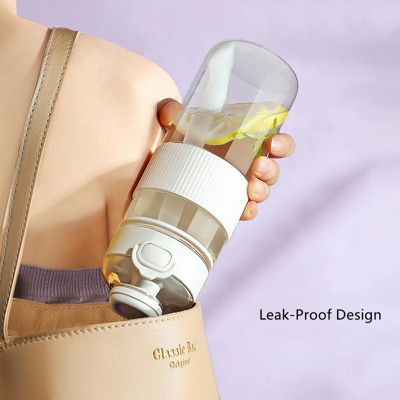 1100ml/720ml Fashion Healthy Material Water Bottle With Straw Large Capacity Sport Drinking Plastic Bottles Eco-Friendly