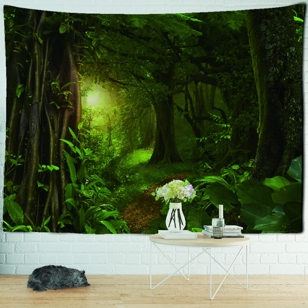 Fairytale Forest Tapestry Wall Hanging Beautiful Tropical Landscape Bohemian Hippie Tapiz Room Background Wall Decor