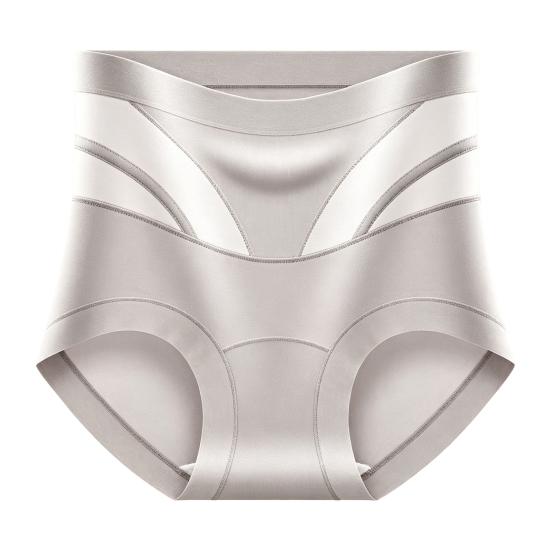 

Seamless High-Rise Tummy Control Briefs Women Breathable Microfiber Underwear Soft Stretchy Silky Fabric Mesh Panels Moisture-Wicking XL