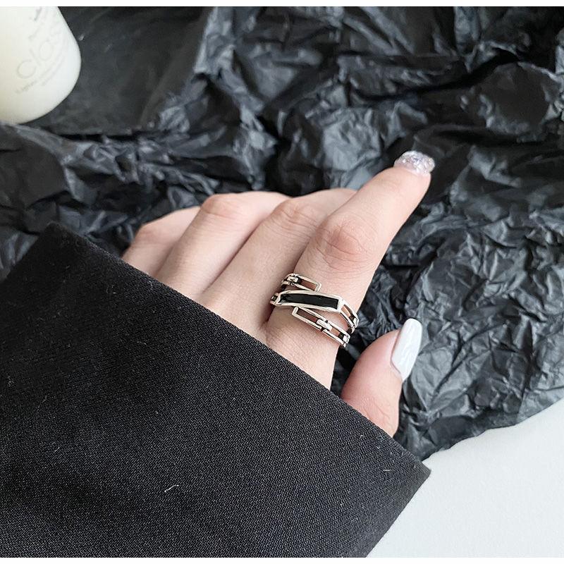 Retro Simple Opening Dongdaemun Cold Wind Epoxy Niche Design Ring Index Finger Ring Female Tide