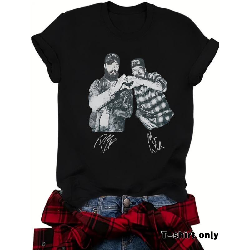 New Fashionable Short-sleeved "Brother Two Good" Printed Summer T-shirt Top