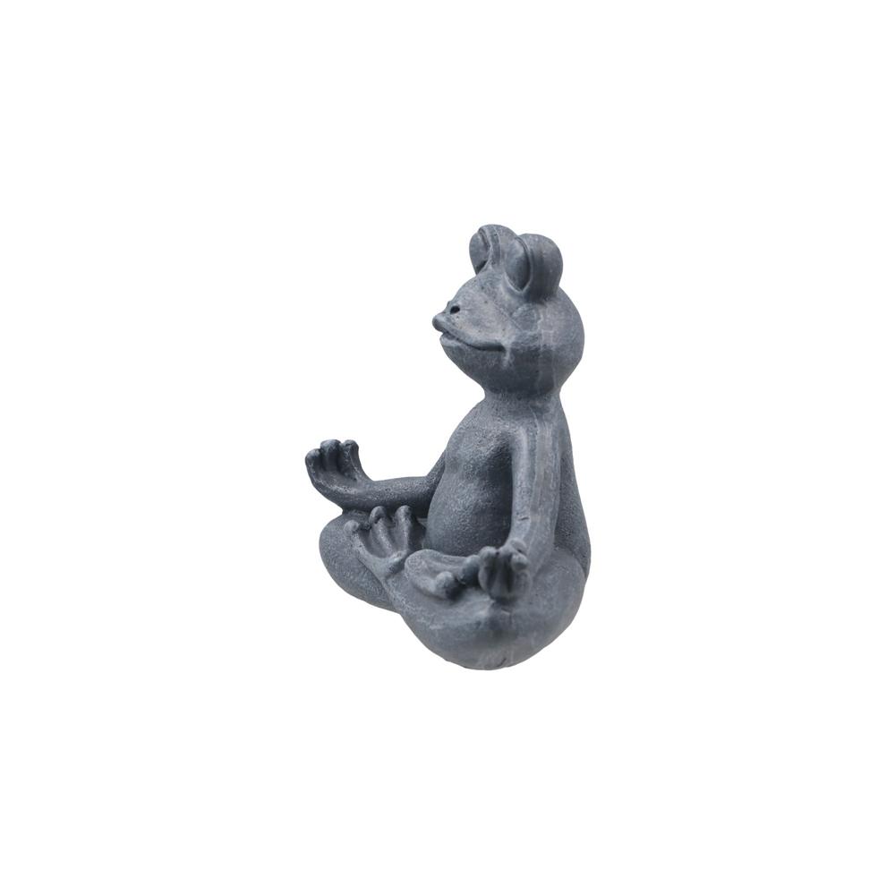 Lustige chinesische Frosch-Gartenstatue Glücksbringer Ländliche Froschfigur Harzhandwerk Harz Yoga-Frosch Wohnzimmer