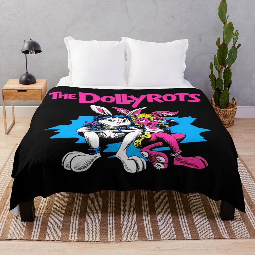 Vector Style Punk Rock Band Throw Blanket