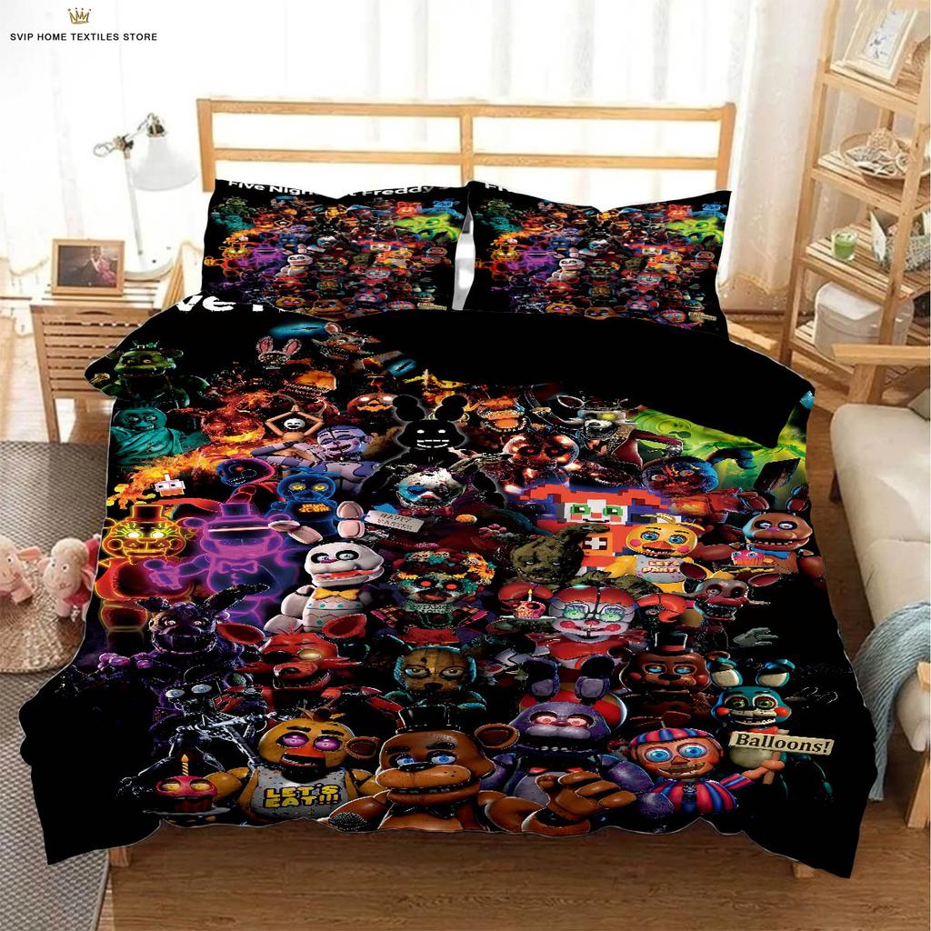 Comforter Dark Game Cartoon 3D Stereo Printing Bedding Set Three-Piece Set Machine Washable