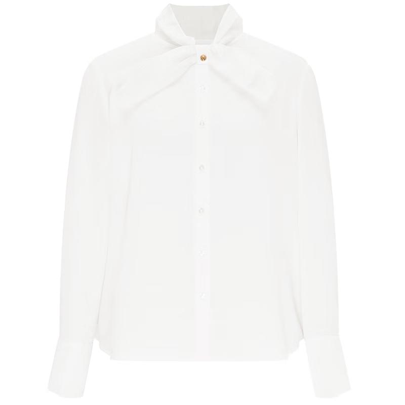 GIOVANNI VALENTINO Women's Long Sleeve Tie-Neck Shirt