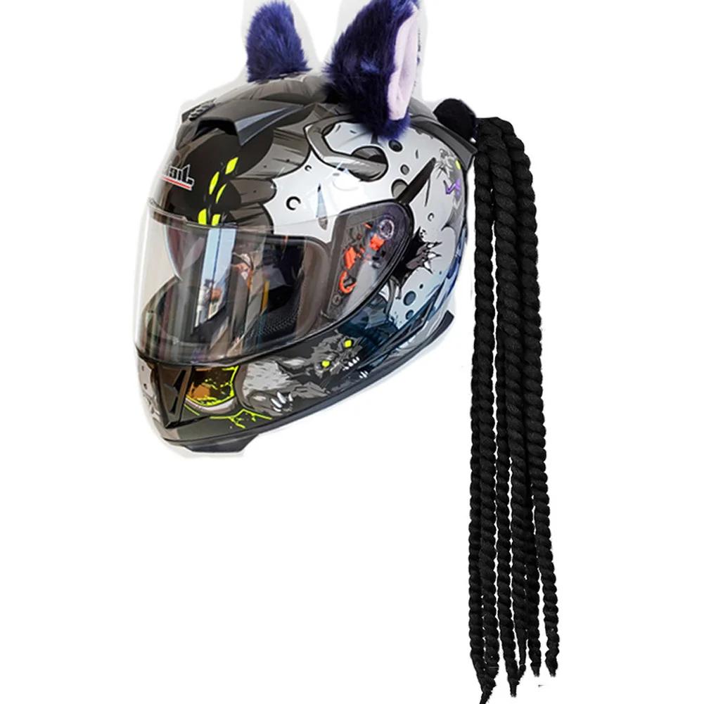 Motorcycle Helmet Dreadlocks Helmet Dreadlocks Ponytail Braid Motocross Bicycle Motorbike Helmet Decoration 55cm With Sucker