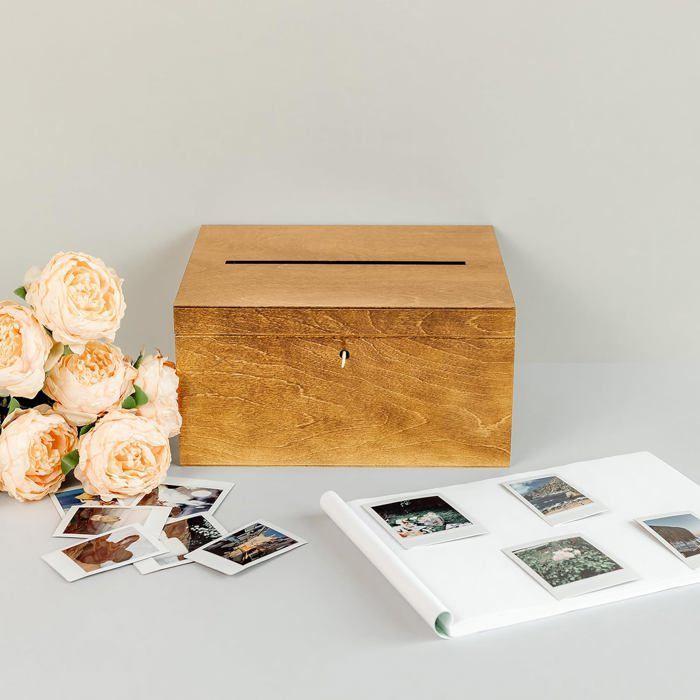 Boîte Enveloppes Creative Deco Urne Mariage Marron Clair 29x25x15 cm