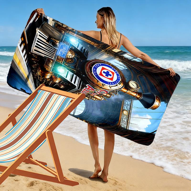Cruz Azul Print Beach Towel, Large Soft Quick Dry Towel for Beach Camping Swimming