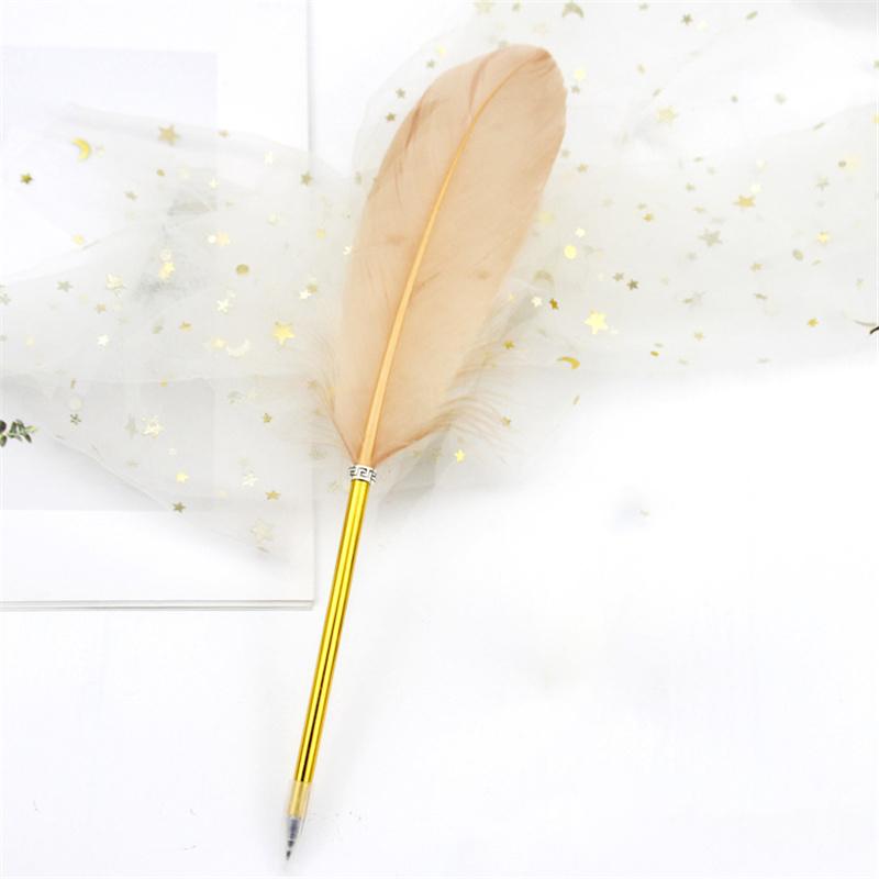 Retro Style Feather Quill Ballpoint Pen Wedding Gift Office School Supplies Kawaii Student Present Gift