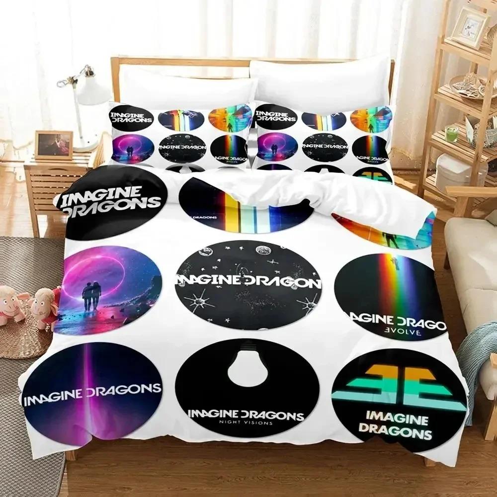3D Print Imagine Dragons Album Cover Bedding Set Duvet Cover Bed Set Quilt Cover Pillowcase Comforter King Queen Size Boys Adult