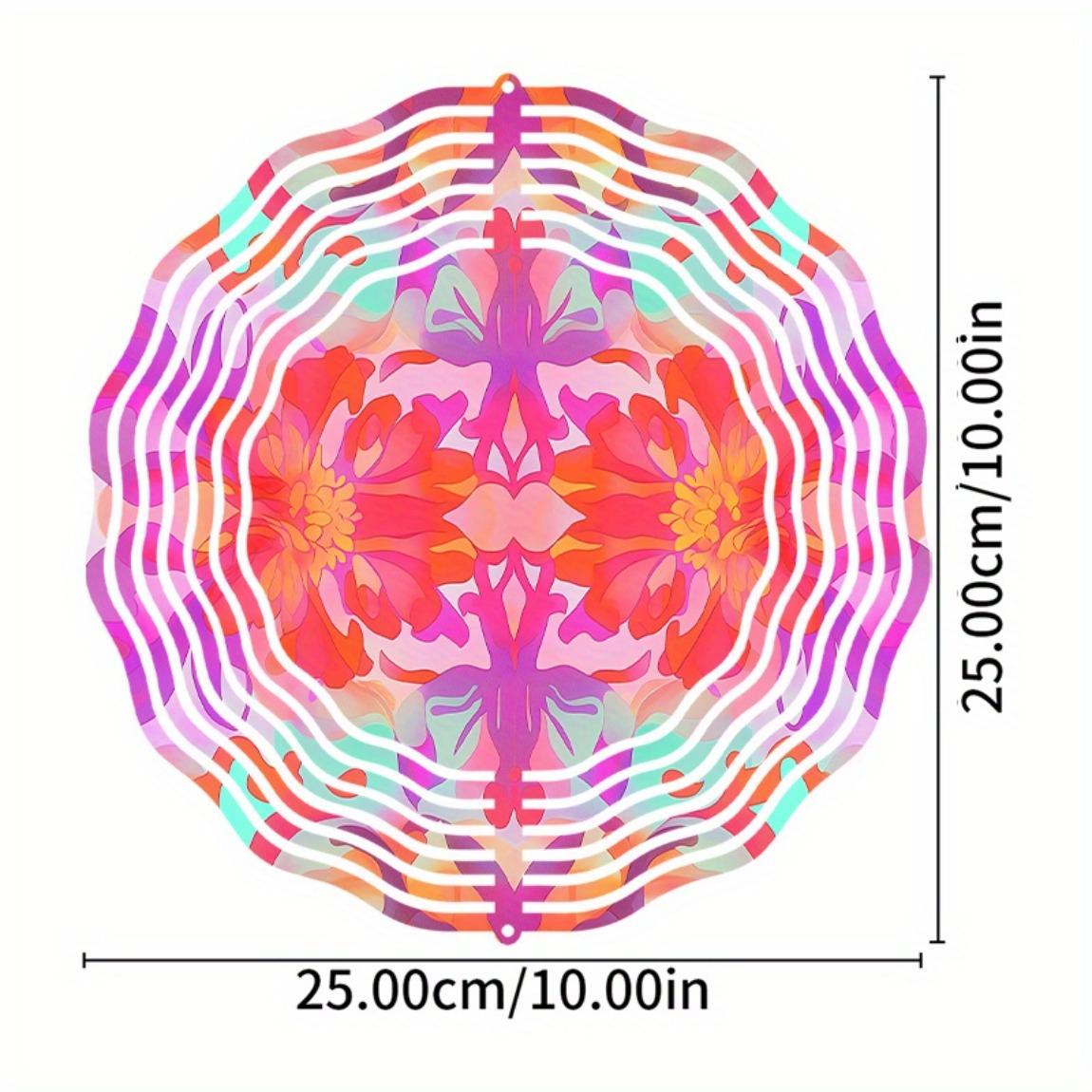 

10-дюймовый богемный мандала колокольчик ветра металлический вращающийся дизайн батарея не требуется для декора сада на открытом воздухе и для любителей животных 01A