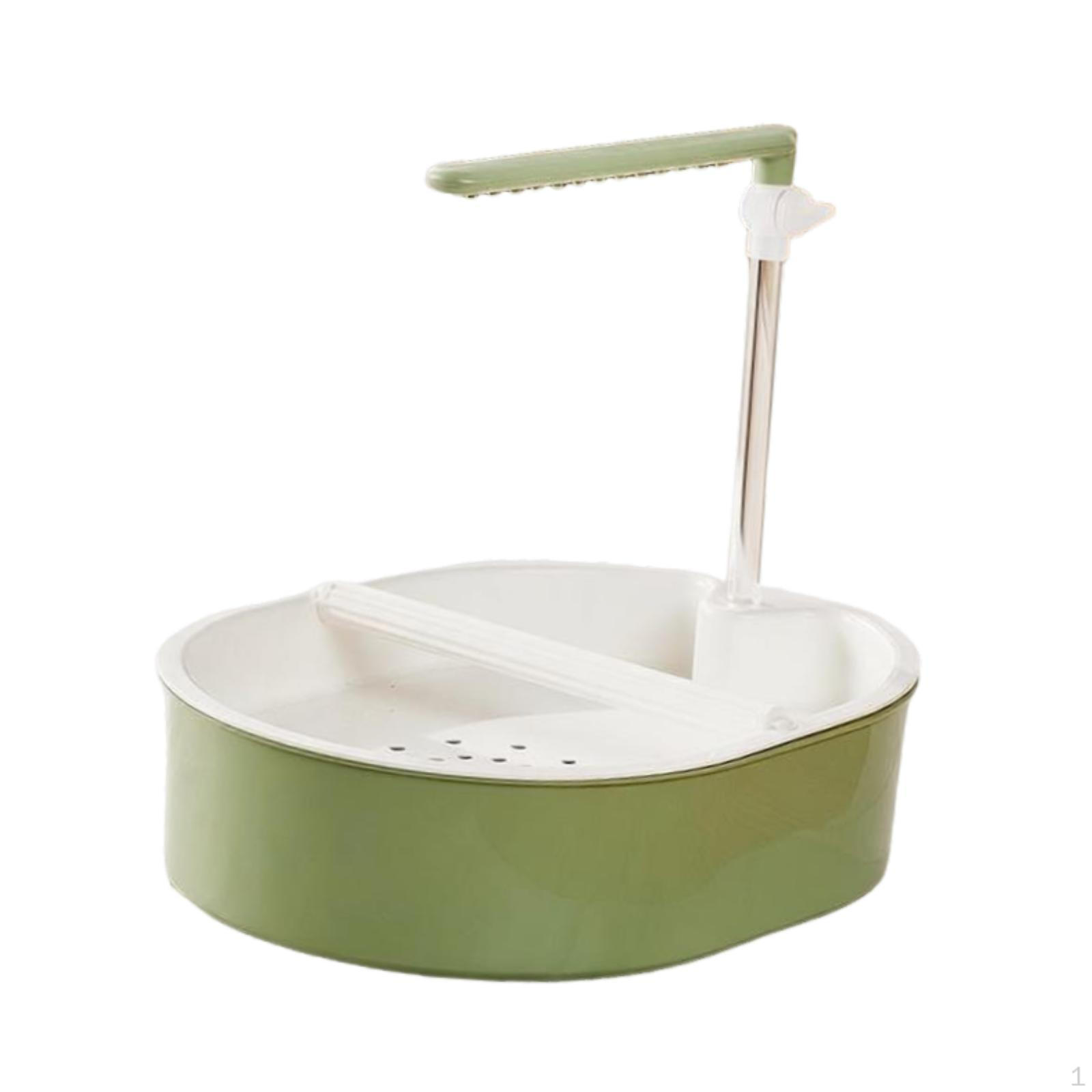 

Automatic Bird Bath Adjustable Parrot Circulating Water Bathtub for Cockatoo Green spray head