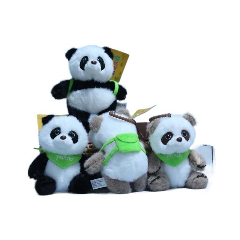 Cute And Fluffy Panda Plush Keychain For Backpacks With Adorable Design And Short Plush Fabric
