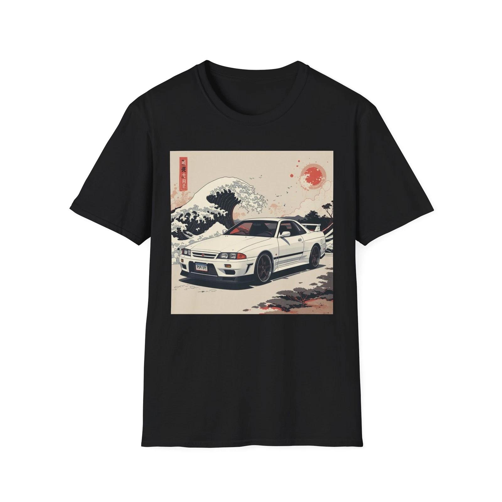 Skyline R32 GT-R T-Shirt JDM Great Wave Retro Japanese Car Graphic Tee XXXL