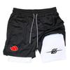 Men Anime Double Layer Shorts Gym Workout Printed Sports Multi-Performance Training Quick-Drying Jogging Pants Towel Pants M-3XL