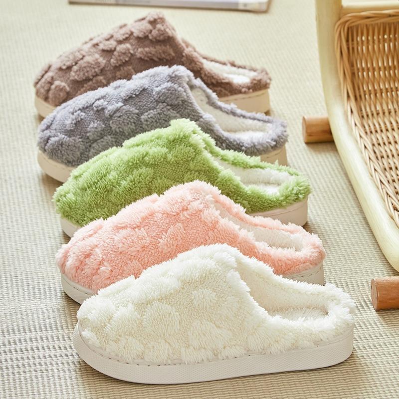 New cotton shoes women's winter home indoor thick bottom non-slip warm household couple plush cotton slippers men