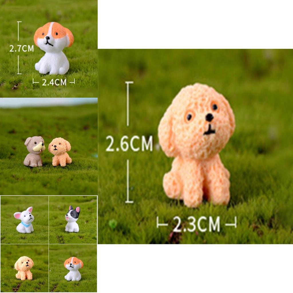 Cute Mini Resin Dog Dolls 12 Style Handicraft Ornaments Ideal For Micro Landscape Decor