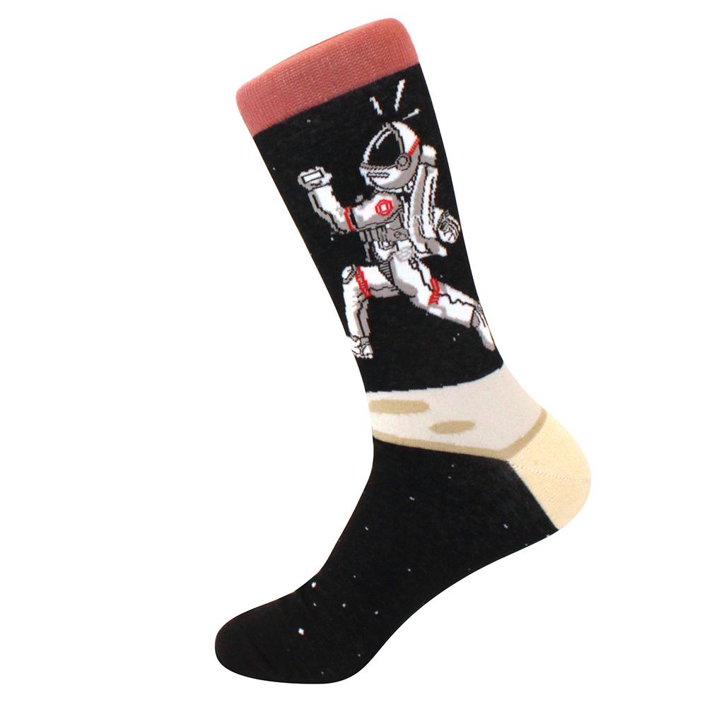 Fashion Funny Mens Socks Hip Hop Harajuku Kawaii Cartoon Cotton Socks Fruit Animal Beer Food Happy Casual Socks Gifts for Men