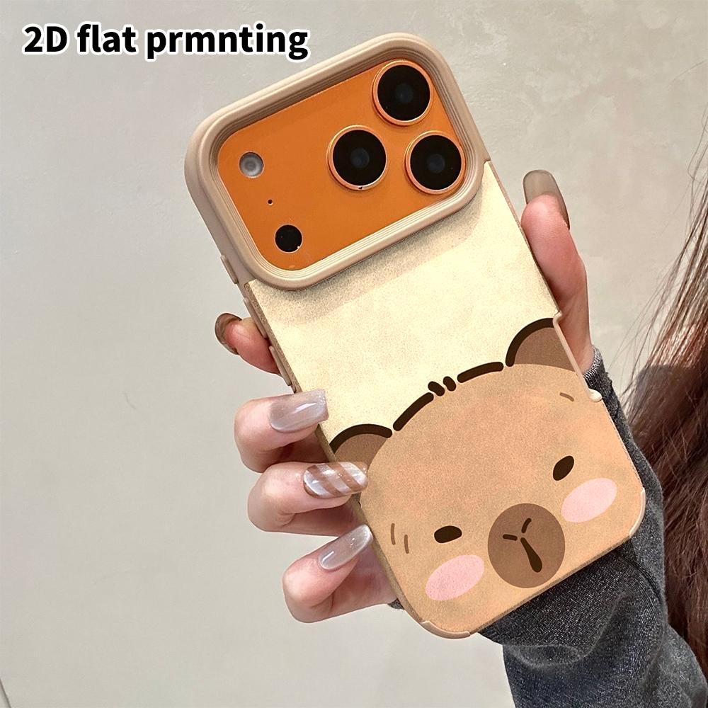 Phone Case: 2D Flat Lambskin Suitable for iPhone 18 17 16 15 14 13 Pro Film Protective Case,probe Capybara, Christmas and Halloween Gifts