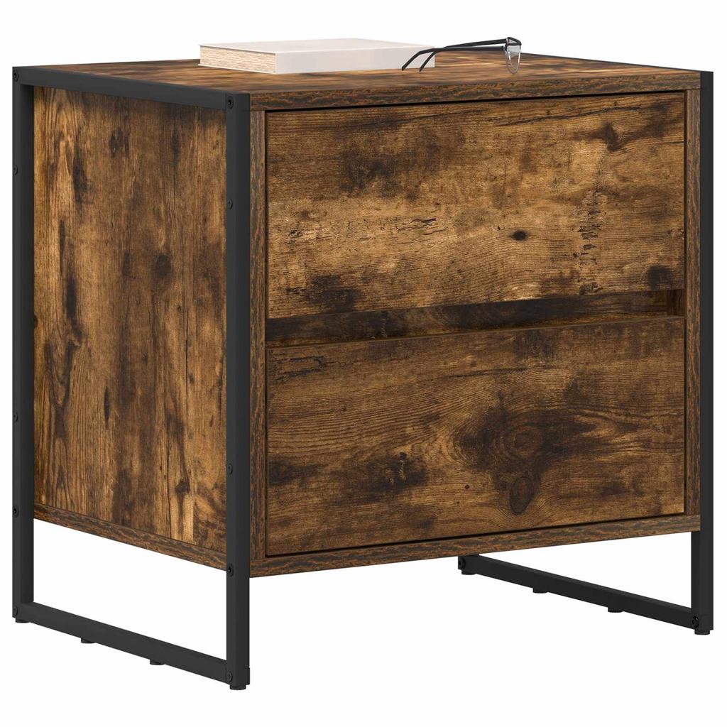 Nightstand Smoked Oak 50 x 39.5 x 50 cm Particleboard