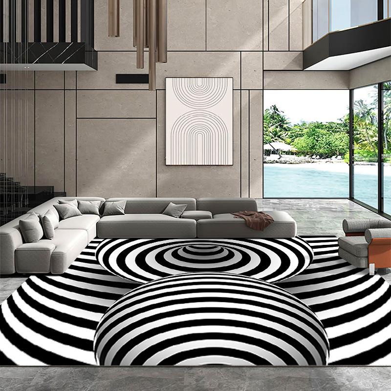 3D Vision Whirlpool Carpet Living Room Sofa Coffee Table Mat Bedroom Full of Foot Mat Home Decor Crystal Velvet Floor Mat