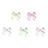 100pcs/lot 10mm Multicolor Transparent Bow Resin Bead DIY Nail Art Handmade Jewelry Earrings Keychain Material Accessories