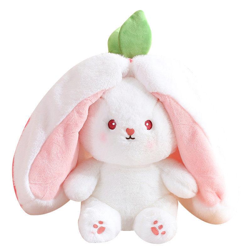 Influencer-Inspired Strawberry Bunny Plush Toy: Cute, Soft Hugging Doll for Girls