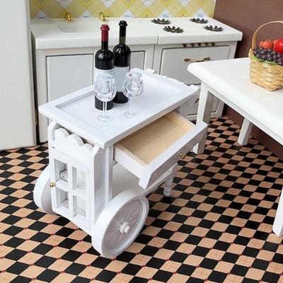 1 :12 Maßstab Puppenhaus Küche Servierwagen Mini Bar Buffet Zubehör zur Dekoration