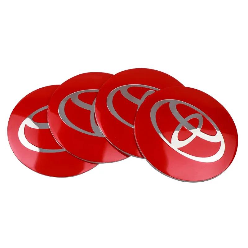 56MM 4Pcs Car Styling Aluminum Wheel Center Hub Caps Stickers For Toyota Rav4 Corolla Camry Aqua  Cross Yaris Auris TRD GR Sport FM1