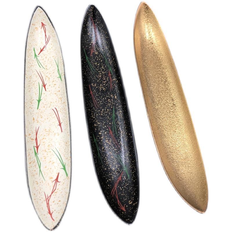 Leaf-Shaped Japanese Sushi Plate - Creative Underglaze Ceramic Dish for Restaurants