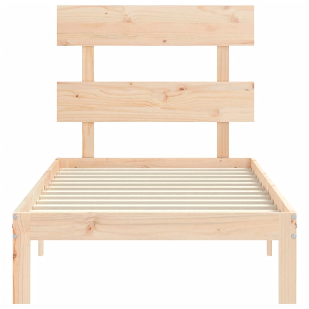Vidaxl Bed Frame Without Mattress, 90X200 Cm, Solid Pine Wood