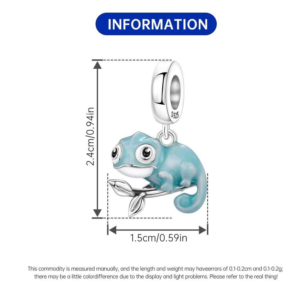 Copper Cute Chameleon Animals Pendant Temperature Discoloration Beads Original Bracelet Charm Jewelry Party Diy Trendy Gifts