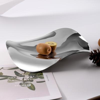 Irregular Design Fruit Tray, Stainless Steel Candy Shaped Tray, Living Room Creative Ornament Fruit Tray, Mirror Decor Tray