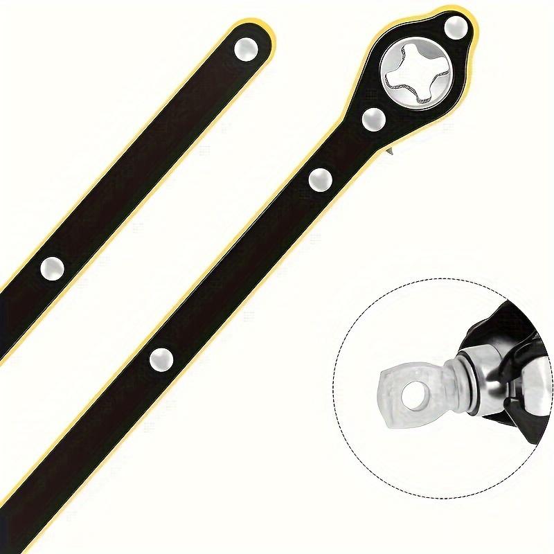 

Автомобільний домкрат-тріскачка з подовженою ручкою, ножичний ключ для колісних гайок, конструкція з ручкою 360° для прямого та зворотного обертання, колісний ключ чорний