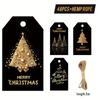 48pcs 4 Styles Christmas Gift Tags with Hemp Rope DIY Gift Packaging Labeling Multi-purpose Elegant Party Labels Home Decor
