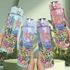 1PC Stinknot Colorful Character 750ml Color Plastic Sports Water Bottle Leakproof Flip Straw Lid Suitable for Sports Office Home Use