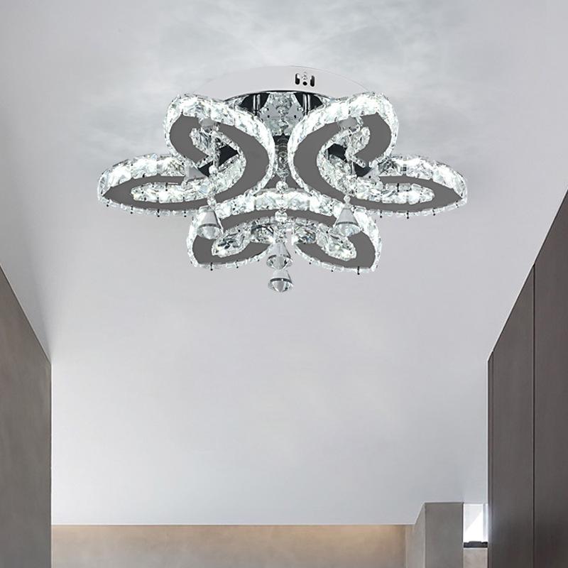 Modern Round LED Crystal Ceiling Light for Living Room or Hallway