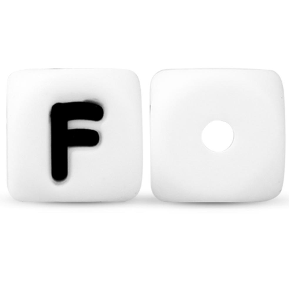 50Pcs/lot Silicone Bead Letters 12mm White Silicone Alphabet Beads DIY Bracelet Pacifier Chain Accessories For Jewelry Making