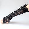 Sexy Lace Strap Gloves, Long Half Finger Ceremonial Ball COS Gloves With Rivets
