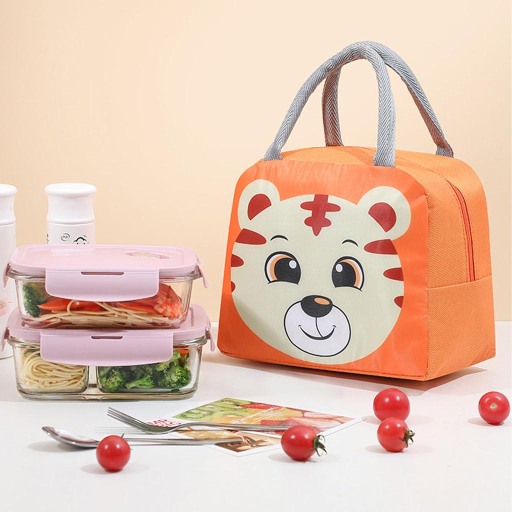 Lunch Bag Cute Cartoon Animal Pattern Waterproof Large Capacity Portable Thermal Insulation Lunch Box Bag for Women Men